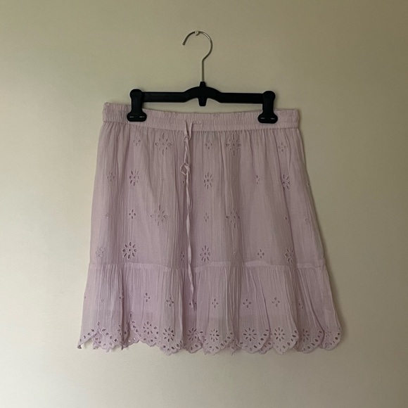 Aerie/American Eagle Light Pink Eyelet 100% Cotton Mini Skirt - Picture 5 of 6